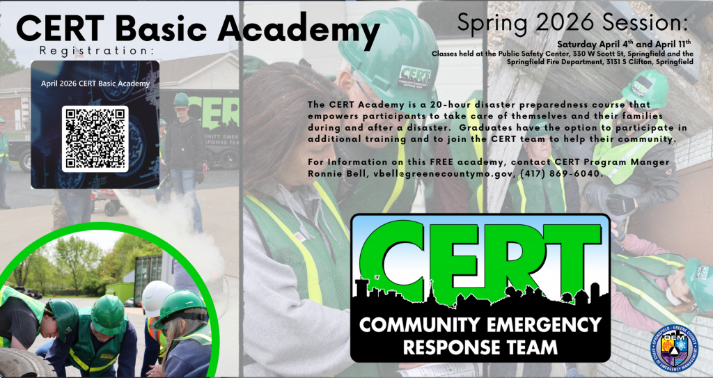 2026 CERT Basic Academy Flyer digital display